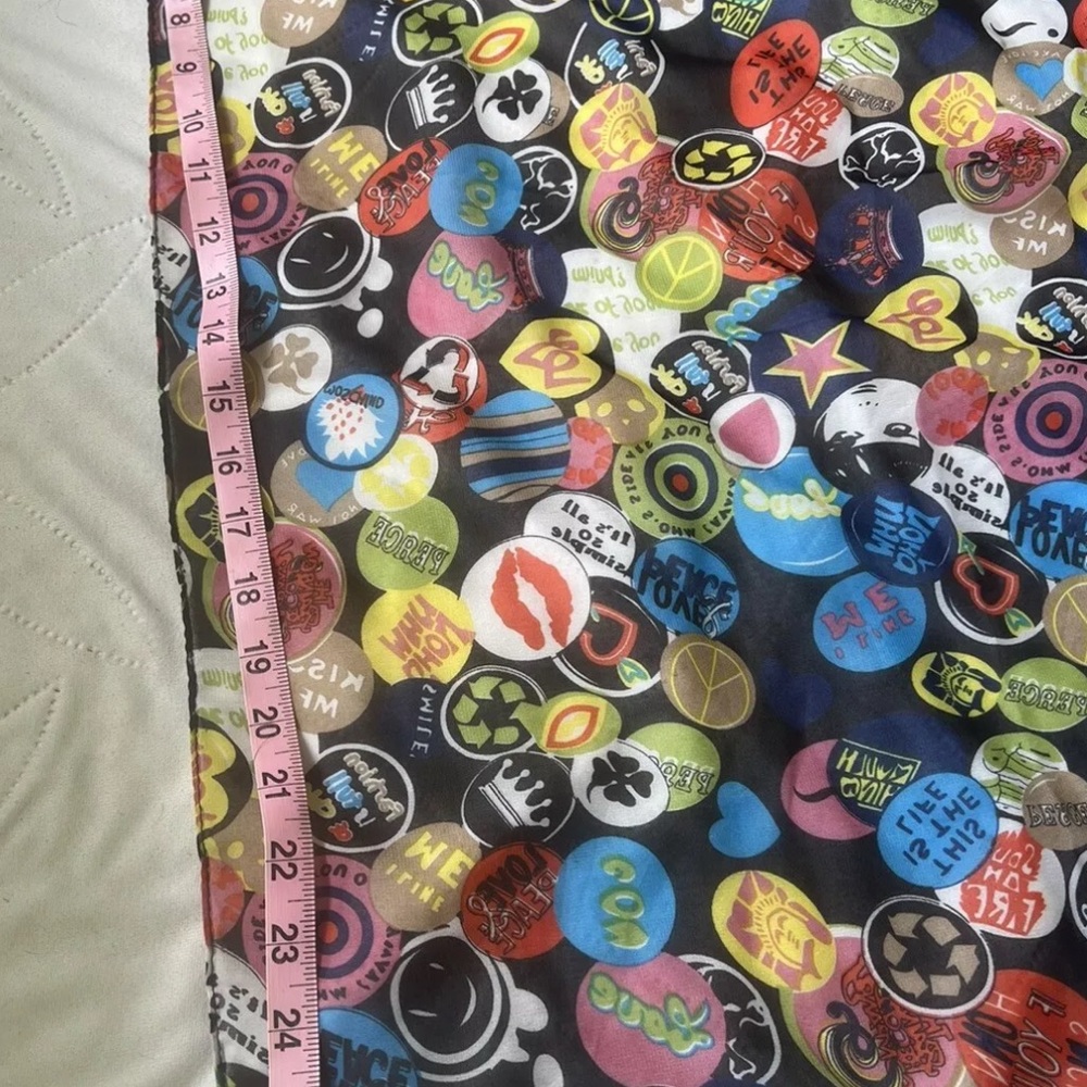 Moschino Silk Peace and Love Activist Button Scarf. - Picture 3 of 13
